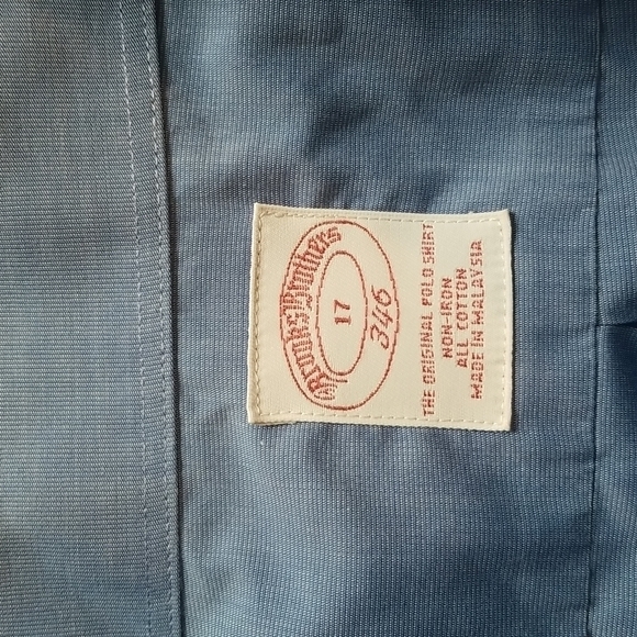 Brooks Brothers 346 Mens Cotton Buttondown Shirt Blue 17 - Picture 5 of 5